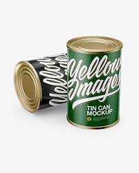 Download Two Tin Cans With Paper Label Mockup In Can Mockups On Yellow Images Object Mockups Mockup Free Psd Mockup Free Download Free Packaging Mockup PSD Mockup Templates