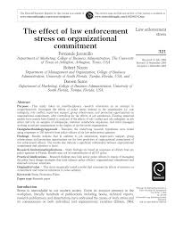 Pdf The Effect Of Law Enforcement Stress On Organizational