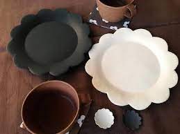 homey お花プレート フラワープレート 花皿 加藤益造 粘土板 皿 セラミック陶器