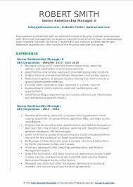Develops new business and builds strong. Senior Relationship Manager Resume Samples Qwikresume