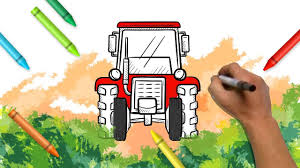 The most common tractor coloring material is wood. Drawings Painting For Kids Tractor Coloring Book Learning Colors For Children From Color World Youtube