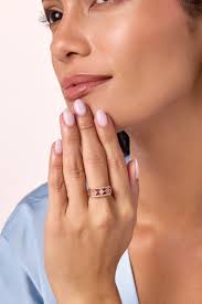 amara rose gold diamond ring flower amethyst