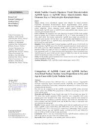 THE DETECTION OF CUTOFF VALUES FOR AgNOR SURFACE AREATOTAL NUCLEAR SURFACE  AREA AND AgNOR NUMBERNUCLEUS IN BIOPSY MATERIALS O