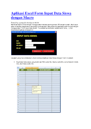 Aplikasi input nilai rapot smp/mts. Pdf Aplikasi Excel Form Input Data Siswa Dengan Macro John Haris Academia Edu