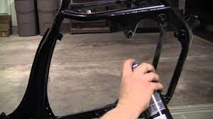 Cafe Racer Build Part 21 Painting Frame Using Vht Roll Bar Paint Youtube