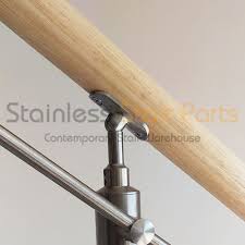 Round Wooden Handrail Stainless Stair Parts Handrail Wooden Stairs Design