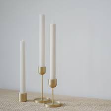 Each candlestick has a sturdy and heavy round base. Fountain Brass Candle Holder Large Black Blaze