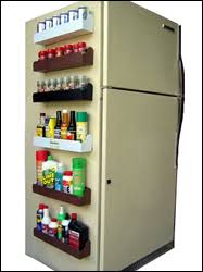 Magnetic spice rack | 2 refrigerator spice storage shelf with 4 removable hooks, single tier refrigerator spice storage shelf for jar of olive oil, cooking oils, salt, pepper, small things (2 pack). Venta Fridge Magnet Shelf En Stock
