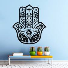 Make sure this fits by entering your model number.; Newest Design Home Wall Art Decoration Mural Vinyl Sticker Yoga Fatima Hand Hamsa Buddha Mural Arabian Lucky Yoga Wallpapery 345 Improve Your House And Yourself