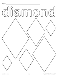 Diamond shapes preschool coloring pages are a fun way for kids of all ages to develop creativity, focus, motor skills and color recognition. Free Diamonds Coloring Page Diamond Shape Worksheet Supplyme