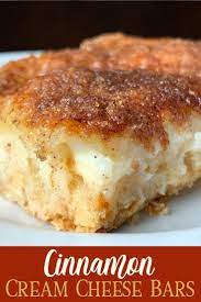 Cinnamon Cream Cheese Bars Cream Cheese Recipes Dessert Bar Recipe Cream Cheese Bars