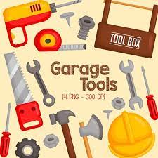 Garage Tools Clipart Toolbox Equipment Clip Art Home Etsy Clip Art Garage Tools Tool Box
