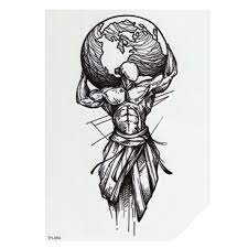 See more ideas about shoulder tattoos, tattoos, tattoo artists. Man With His Shoulders On The Earth Waterproof Temporary Tattoo Sticker High Quality Fake Tattoo Sleeves Henna Tatoo Tatuagem Temporary Tattoos Aliexpress