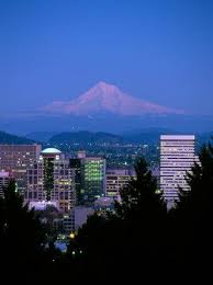 Mount hood is a potentially active stratovolcano in the cascade volcanic arc. Night View Of Downtown And Mt Hood Portland Oregon Usa Photographic Print Janis Miglavs Allposters Com