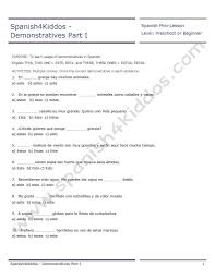 Spanish Demonstr Parti Spanish4kiddos Educational Services Spanish Worksheets Mini Lessons Spanish Kids