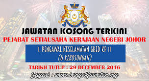 Pejabat setiausaha kerajaan negeri johor. Jawatan Kosong Di Pejabat Setiausaha Kerajaan Negeri Johor 29 December 2016 Kerja Kosong 2021 Jawatan Kosong Kerajaan 2021