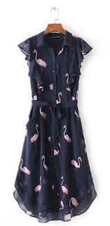 Women S Flamingo Print Chiffon Summer Dress Just Pink About It Chiffon Summer Dress Flamingo Dress Flamingo Fashion