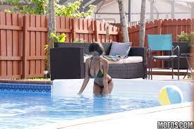 Brittney White fucks the guy who was spying on her by the pool