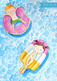 Illustration Fur Kinder Das Schonste Im Sommer Ist Das Baden Im Schwimmbad Kinder Illustration Kinder Illustration Kinder Bilder