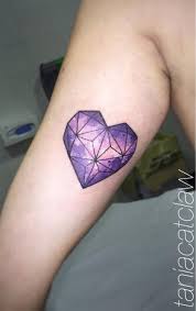 Cutelittletattoos Purple Heart Tattoos Geometric Heart Tattoo Purple Tattoos