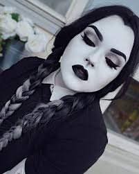 Black And White Halloween Makeup Ideas Black White Wednesday Addams Halloween Makeup Halloween Makeup Pretty Cute Halloween Makeup Halloween Makeup Easy