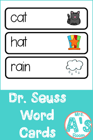 Dr Seuss Word Cards Mrs A S Room Kindergarten Phonics Lessons Rhyming Worksheet Words