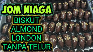 Pertama sekali, ia perlu dibakar terlebih dahulu sebelum disalut dengan coklat apabila telah sejuk. Resepi Biskut Raya Almond London Tanpa Telur Youtube