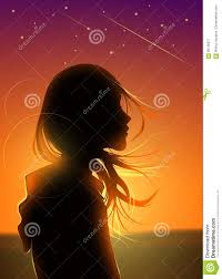 Image result for images girl looks at star silhouette