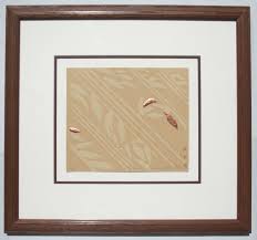 Lot of 2 Daryl Howard Art Woodblock Embossing Gold Ltd Editions Abstract  Framed