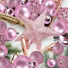 100PCS Pink Christmas Ornaments Set