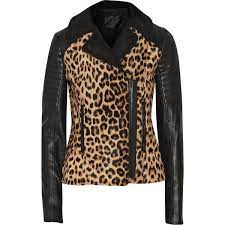 A L C Lee Leopard Print Calf Hair And Leather Biker Jacket Leopard Fashion Fashion Animal Print Fashion