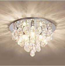 Whether providing soft ambient illumination for relaxing in the bath, or focused lighting over the sink for shaving and makeup, we have the perfect solution. Crystal Ceiling Light Modern Chandeliers With Crystal Droplets Chrome Finish Elegant Flush Mount Ceiling Lighting For Bedroom Living Room Bathroom Hallway Amazon Co Uk Lighting