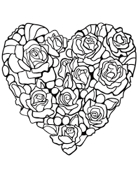 Hearts and banner coloring pages. Heart Made Of Rose Coloring Page From Hearts Category Select From 29111 Printable Crafts Of C Rose Coloring Pages Heart Coloring Pages Detailed Coloring Pages