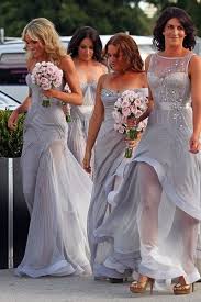 Grey Bridesmaids Dresses Let Each Bridesmaids Personality Shine Through In A Different Dress For Each On Silver Bridesmaid Dresses Bridesmaid Wedding Dresses