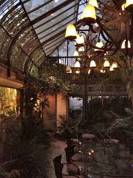 Greenhouse Interior Note Stained Glass Window Left Casa De Las Campanas Spanish Colonial Victorian Greenhouses Greenhouse Interiors Winter Garden