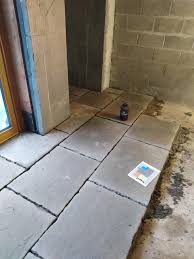 Lay the edge tiles on top of some fresh adhesive and leave for 24 hours. Flexible Adhesive Required Floor Tiles Tiling Buildhub Org Uk
