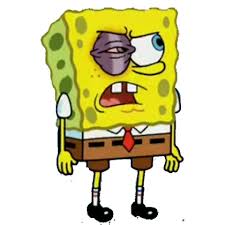 (takes off the sunglasses and sees spongebob's black eye) spongebob, your eye. Spongebob Squarepants Glore Spongebob With A Black Eye