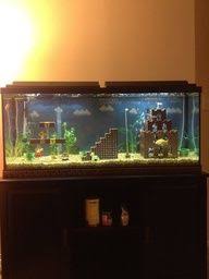 Super Mario Bros Fish Tank I Want To Do This But For Octopodes And Minecraft Does Give Me The Idea That Chinchillas Wo Aquarium Super Mario Bros Deco Gamer