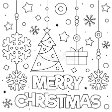 It also includes black and white versions of all the cartoons, to print out christmas coloring pages. Merry Christmas Coloring Page Black And White Vector Illustration Stock Vector Illustration Of White Christmas 160729458