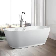 Combo massage (air & whirlpool). Vanity Art Toulon 67 In Acrylic Flatbottom Freestanding Bathtub In White Va6835 The Home Depot Free Standing Bath Tub Free Standing Tub Soaking Bathtubs