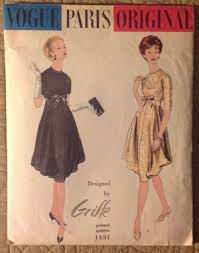Vintage 1958 Vogue Paris Original 1431 Jacques Griffe Dress Sewing Pattern Sz 12 Sewing Dresses Vogue Paris Dress Sewing Pattern