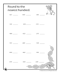 Notice that 5 trees will have 4 gaps between them. Fall Math Worksheets Rounding Hundreds Woo Jr Kids Activities Children S Publishing