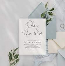 Change Of Plan Template Wedding Postponement Card Template Etsy Wedding Planning Wedding Cards Wedding Templates