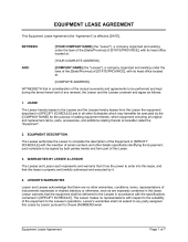 Agreement to Lease - Template & Sample Form | Biztree.com