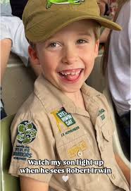 Roberts Reaction to Wax Steve Irwin