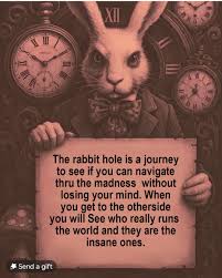 The thing about rabbit holes is they're filled with rabbit shit.. if you  can't discern shit from truth best steer clear of em...