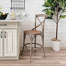 weathered finish x back counter stool