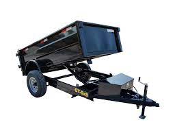 This is a 5'x8' dump trailer with a single 5,200 pound axle and hydraulic dump with controller. Hydraulic Dump Trailer 5 X 8 Without Brake 24 Inch Sides Sle Equipment