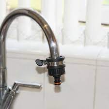 This prevents a siphon from developing and drawing chemicals or waste into the care must be taken to avoid the situation which may result in a spray of water around the place upon removal of the hose pipe adaptor from the kitchen faucet. Universal Tap Connector For 1 Taps Adapter Mixer Kitchen Garden Hose Fitting 5060408149645 Ebay