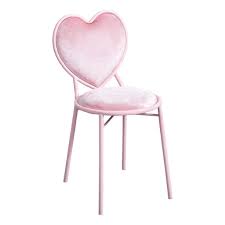 Nydz Iron Pink Dressing Stool Simple Metal Creative Heart Shaped Chair Modern Home Living Roo Dressing Table With Chair Lounge Chair Bedroom Bar Set Furniture
